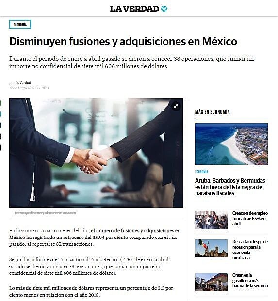 Disminuyen fusiones y adquisiciones en Mxico